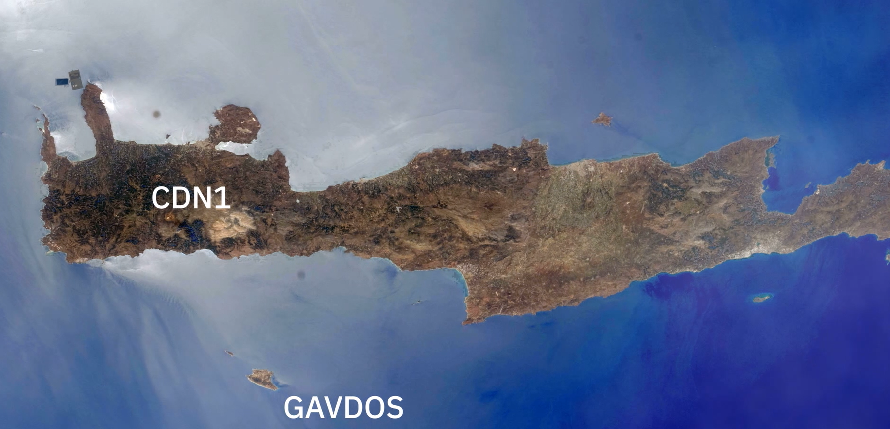 ESA source image showing Crete, Gavdos and CDN1